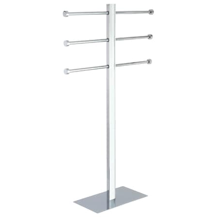 Kingston Brass Freestanding Stainless Steel Towel Holder W/ Base, Chrome CCS6021